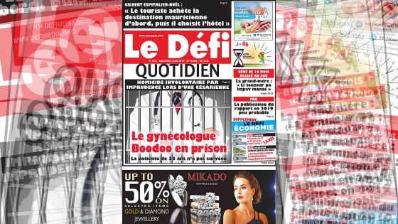 Voici la Une du Defi Quotidien de ce mercredi 15 mai 2019