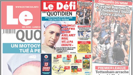 Voici la une du Défi Quotidien de ce lundi 15 Août 2022