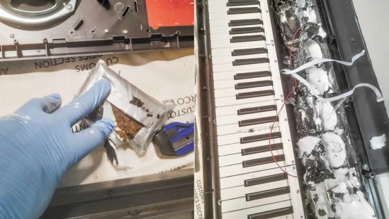 En provenance de France : un piano bourré de haschisch saisi à l’aéroport de Plaisance
