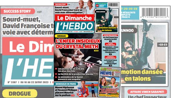 Voici la Une de Le Dimanche/L'Hebdo de ce Dimanche 16 Juillet 2023