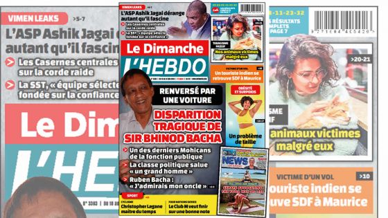 Voici la Une de Le Dimanche/L'Hebdo de ce Dimanche 18 Juin 2023