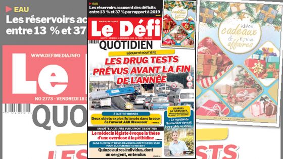 Voici la Une du Défi Quotidien de ce vendredi 18 décembre 2020