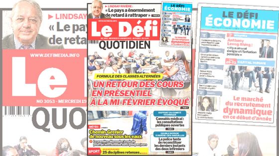 Voici la une du Défi Quotidien de ce mercredi 19 janvier 2022