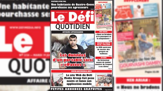 Voici la Une du Défi Quotidien de ce mardi 19 juin 2018