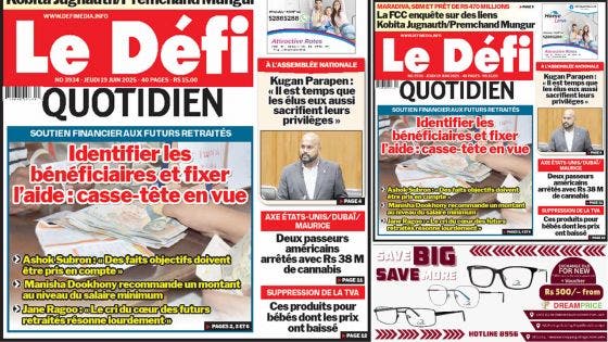 Voici la une du Défi Quotidien de ce Jeudi 19 Juin 2025