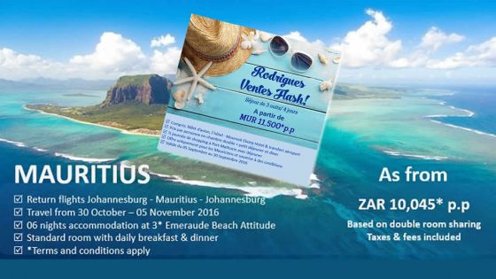 Salon du Prêt-à-partir 2016 : Air Mauritius Holidays annonce un rabais de 10 % sur ses forfaits