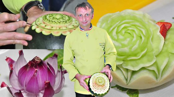 Sculpture sur fruits et légumes : Frédéric Jaunault confectionne ses œuvres aux petits oignons