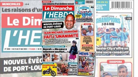 Voici la Une de Le Dimanche/L'Hebdo de ce Dimanche 21 Mai 2023