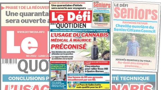 Voici la Une du Défi Quotidien de ce Lundi 21 juin 2021