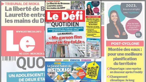 Voici la une du Défi Quotidien de ce Mercredi 22 Février 2023