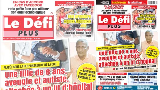 Voici la Une du Défi Plus de ce samedi 22 mai 2021