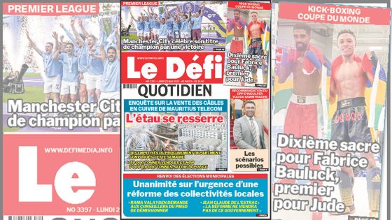 Voici la une du Défi Quotidien de ce Lundi 22 Mai 2023