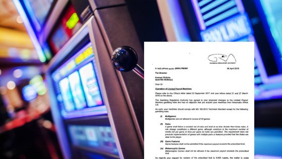 Gambling Regulatory Authority : un cadre augmente la cagnotte des machines à sous illégalement