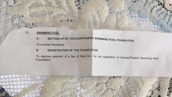 Mairie de Vacoas/ Phœnix : polémique autour d’une fondation pour une piscine de Rs 175 M