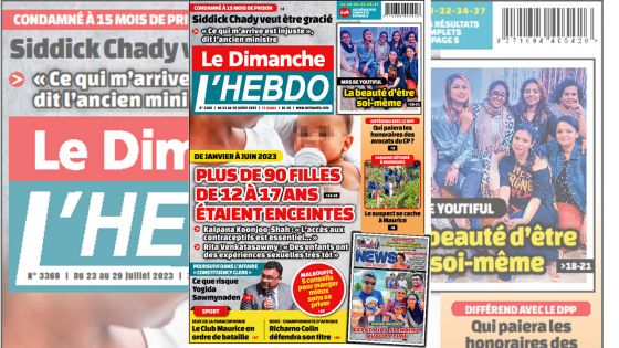 Voici la Une de Le Dimanche/L'Hebdo de ce Dimanche 23 Juillet 2023