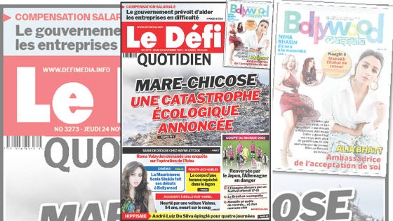 Voici la une du Défi Quotidien de ce jeudi 24 Novembre 2022