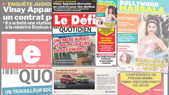 Voici la Une du Défi Quotidien de ce jeudi 25février 2021