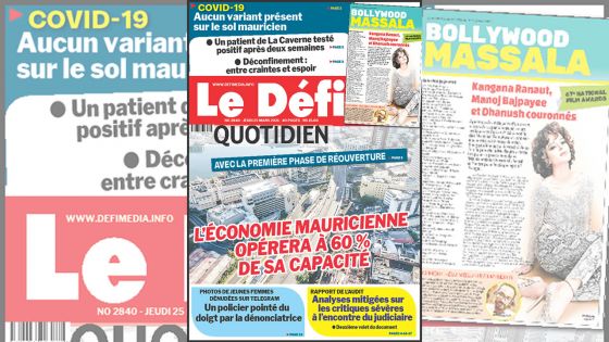 Voici la Une du Défi Quotidien de ce jeudi 25 mars 2021