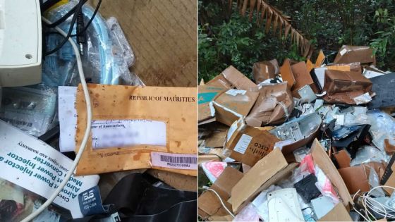 Pollution à Mare-Longue : un inquiétant tas de débris, dont... des documents de la République de Maurice