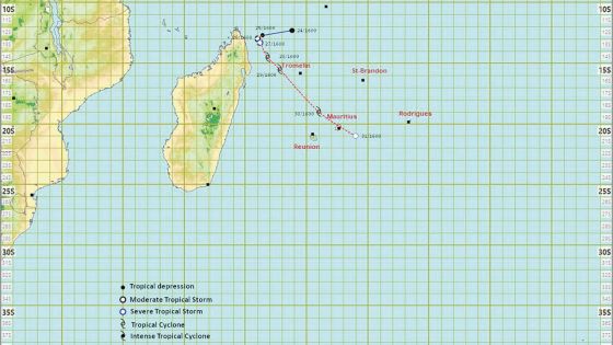Météo : la tempête tropicale modérée, Gamane, à 1 125 km au nord-ouest de Maurice