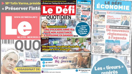 Voici la Une du Défi Quotidien de ce mercredi 27 janvier 2021