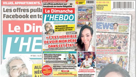 Voici la Une de Le Dimanche/L'Hebdo de ce dimanche 27 Juin 2021