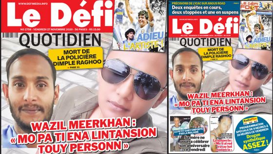 Voici la Une du Défi Quotidien de ce vendredi 27 novembre 2020