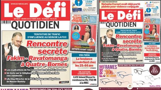 Voici la une du Défi Quotidien de ce Mardi 28 Octobre 2025