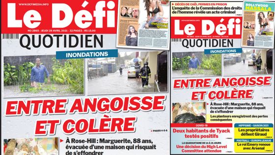 Voici la Une du Défi Quotidien de ce jeudi 29 avril 2021