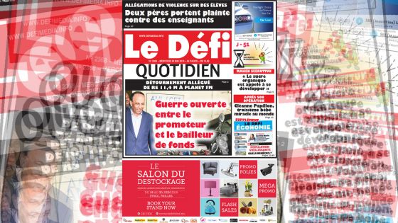 Voici la Une du Défi Quotidien de ce mercredi 29 mai 2019