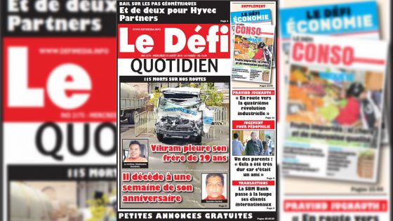 Voici la Une du Defi Quotidien de ce mercredi 29 août 2018
