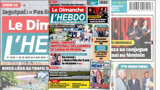 Voici la Une de Le Dimanche/L'Hebdo de ce Dimanche 30 Avril 2023