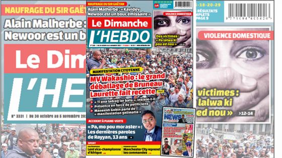 Voici la Une de Le Dimanche/L'Hebdo de ce dimanche 30 Octobre 2022