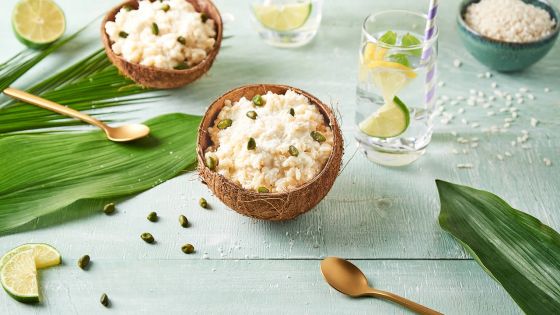 Riz au lait de coco et pistache : pour six personnes