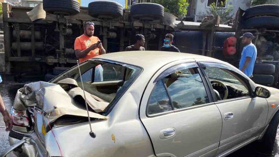 Accident à Camp-Chapelon : un poids lourd se renverse 