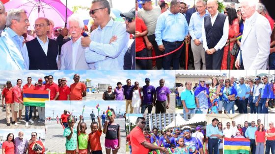 [En images] Fête nationale : l'alliance PTr-MMM-PMSD au Port-Louis Waterfront