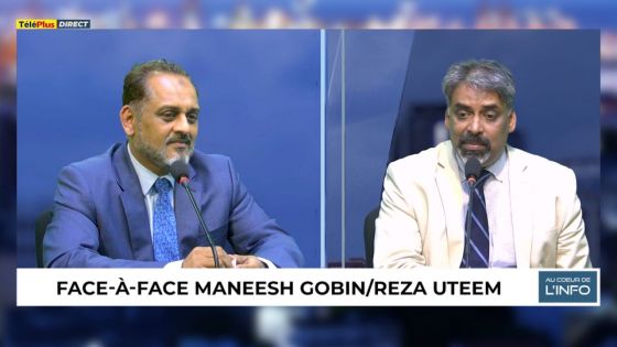 Suivez le face-à-face Maneesh Gobin/Reza Uteem