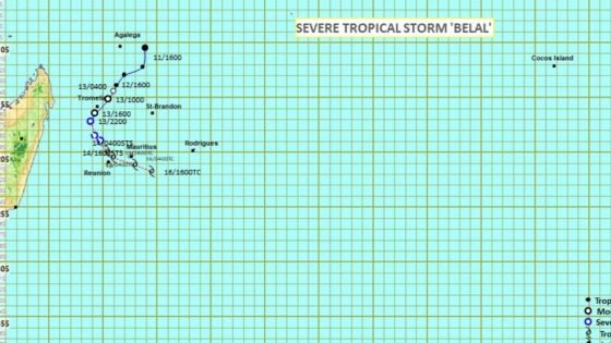 Belal : un avertissement de cyclone de classe 1 reste en vigueur à Maurice 