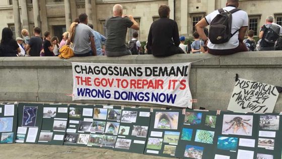 Trafalgar Square à Londres : manifestation des Chagossiens