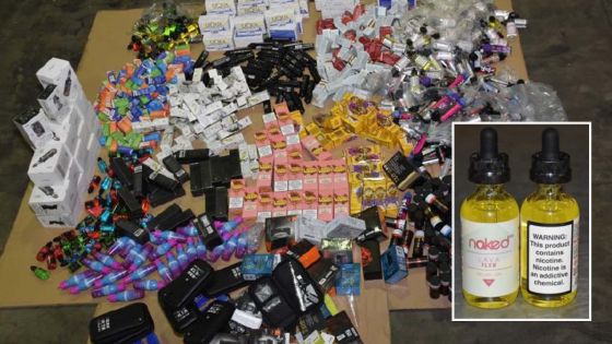 Cigarettes électroniques, filtres, et recharges d’une valeur de Rs 100 000 saisis par la douane