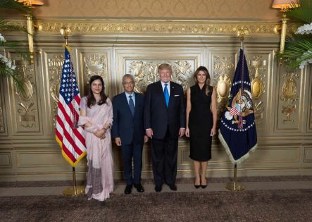 New York : Pravind et Kobita Jugnauth à la réception organisée par le couple Trump 