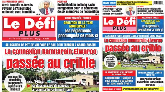 Voici la Une du Défi Plus de ce samedi 15 Avril 2023