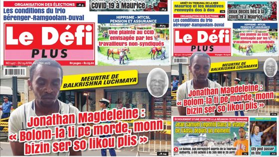 Voici la Une du Défi Plus de ce samedi 29 Avril 2023