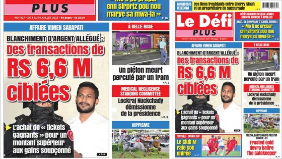 Voici la Une du Défi Plus de ce samedi 08 Juillet 2023