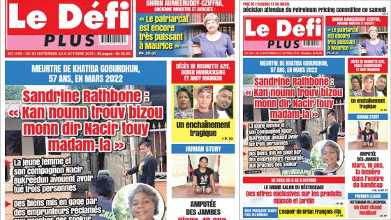 Voici la Une du Défi Plus de ce samedi 30 Septembre 2023