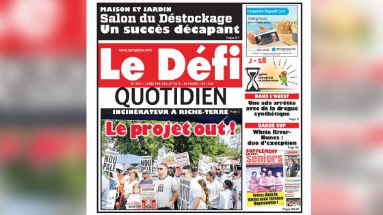 Voici la Une du Defi Quotidien de ce lundi 01 juillet 2019