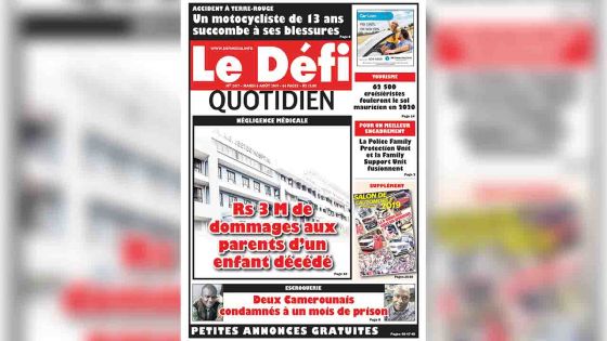 Voici la Une du Defi Quotidien de ce mardi 06 août 2019