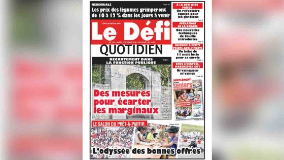 Voici la Une du Défi Quotidien de ce lundi 08 octobre 2018