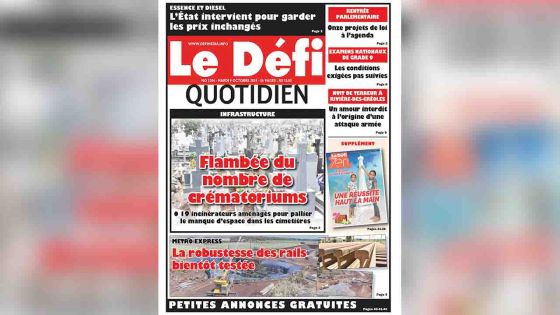 Voici la Une du Défi Quotidien de ce mardi 09 octobre 2018