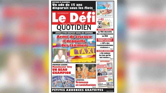 Voici la Une du Defi Quotidien de ce lundi 13 mai 2019